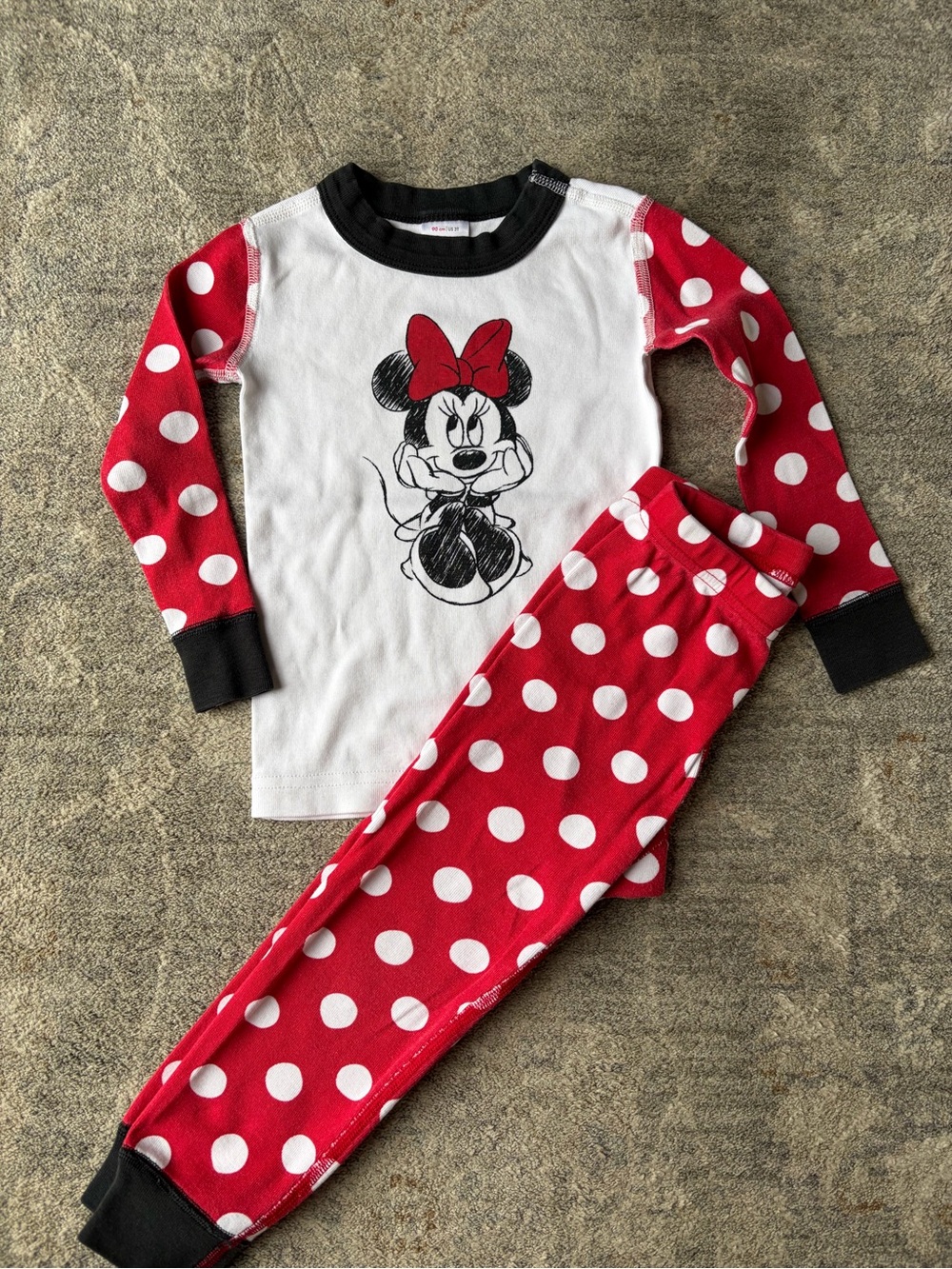 Hanna Andersson Disney Minnie Mouse Red & White Polka Dot Pajama Sz 3
